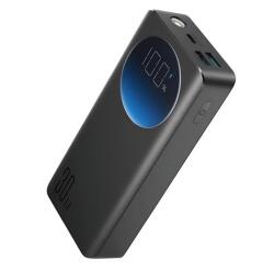 JOYROOM vésztöltő 2 USB+Type-C aljzat (20000mAh, 30W, PD gyorstöltő, lámpa, LED kijelző) FEKETE JR-PBF02 (JR-PBF02)