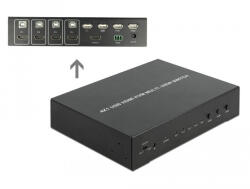 Delock KVM 4 az 1-ben Multiview technológiájú kapcsoló 4 db. HDMI és USB 2.0 csatlakozó felülettel (DL-11488)