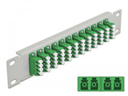 Delock 10 üvegszálas patch panel 12 portos LC Quad zöld 1U szürke
