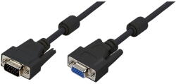 LogiLink VGA kábel, HD15/M HD15/F, 1080p, 2x ferrit, 5 m
