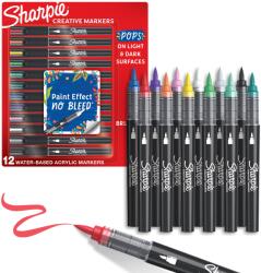 Sharpie Комплект маркери Sharpie Acrylic Brush, 12 цвята, блистер (33802-А)