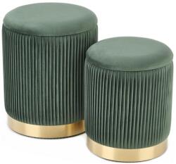 Halmar KÉSZLET 2x Taburet MONTY átm. 36/44 cm zöld/arany V-CH-MONTY-PUFA-C. ZIELONY (HA0077)