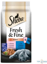 Sheba Adult Fresh&Fine - Alutasakos (lazac, tonhal, mártásban) felnőtt macskák részére (6x50g)