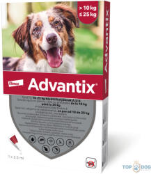 Advantix ® spot on 10-25 kg (1 pipetta) nyitott dobozból