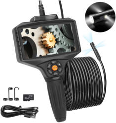 VEVOR Ipari endoszkóp kamera 5m 5" kijelző, 32 GB TF-kártya, 8+2 LED, 3 lencse