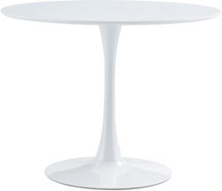 TEMPO KONDELA Étkezőasztal, kerek, fehér, matt, átmérő 110 cm, REVENTON NEW - smartbutor