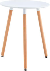 TEMPO KONDELA Étkezőasztal, fehér/bükk, átmérő 60 cm, ELCAN NEW TYP 1 - smartbutor