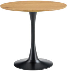 TEMPO KONDELA Étkezőasztal, kerek, tölgy/fekete, átmérő 80 cm, REVENTON NEW - smartbutor