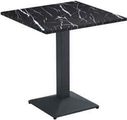 TEMPO KONDELA Bisztró asztal, fekete márvány/fekete, 70x70 cm, RINALDO TYP 1 - smartbutor