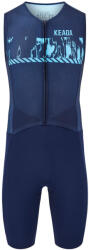 Keada Sports Férfi ujjatlan trisuit - Signal Three 2XL fehér|kék