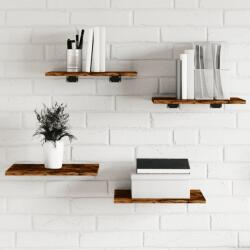 vidaXL 4 db füstös tölgy színű szerelt fa fali polc 40 x 30 x 1, 5 cm (838207)