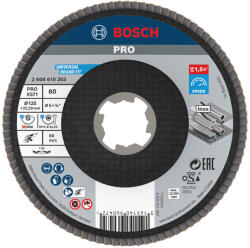 Bosch PRO X571 X-LOCK, M14 legyezőtárcsa, 125 mm, G80, fémhez, inoxhoz (2608619203)