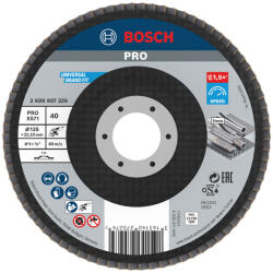 Bosch PRO X571 legyezőtárcsa, 125 mm, G40, inoxhoz, fémhez (2608607326)