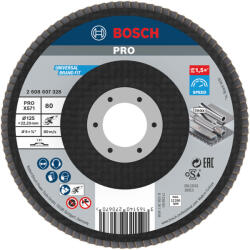 Bosch PRO X571 legyezőtárcsa, 125 mm, G80, inoxhoz, fémhez (2608607328)