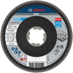 Bosch PRO X571 X-LOCK, M14 legyezőtárcsa, 115 mm, G40, fémhez, inoxhoz (2608619197)