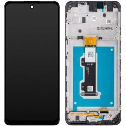 Motorola Moto E32 Előlap Keret+LCD Kijelző+Érintőpanel, Fekete (5D68C20684) Gyári, Service Pack