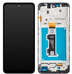 Motorola Moto E30, Moto E40 Előlap Keret+LCD Kijelző+Érintőpanel, Fekete (5D68C19697, 5D68C19697RR, 5D68C19697SS) Gyári, Service Pack