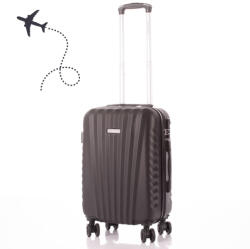 Leonardo Da Vinci Leonardo Da Vinci Kabinbőrönd 39x29x18.5 cm Számzárral, Teleszkópos Karral, Kivehető Kerekekkel - XS méret - Fekete (6067_xs_black)