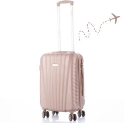 Leonardo Da Vinci Leonardo Da Vinci Kabinbőrönd Számzárral, Teleszkópos Karral, Kivehető Kerekekkel 55x37x24 cm - S méret - Rosegold (6067_s_rosegold)