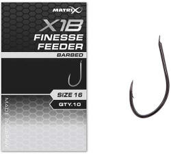 Matrix X1B Finesse Feeder 16 Barbed Lapkás, Szakállas Horog 10db (GHK201)