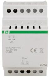 FF Filipowski ZI-24 Tápegység, 1, 5A 24V DC 30W 3 modul (ZI-24) (ZI-24)
