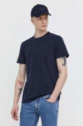Superdry pamut póló sötétkék, férfi, nyomott mintás - sötétkék M