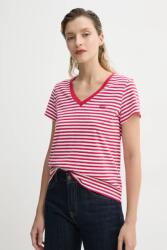 Levi's pamut póló LSE_PERFECT VNECK női, piros, A3170 - piros S