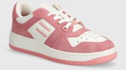 Tommy Hilfiger sportcipő TJW RETRO BASKET WASHED SUEDE rózsaszín, EN0EN02486 - rózsaszín Női 36
