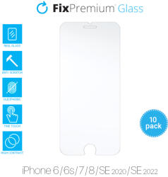 FixPremium Glass - Edzett üveg - iPhone 6, 6s, 7, 8, SE 2020 és SE 2022 (10 Pack)