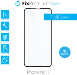 FixPremium FullCover Glass - Edzett üveg - iPhone XR és 11 (10 Pack)