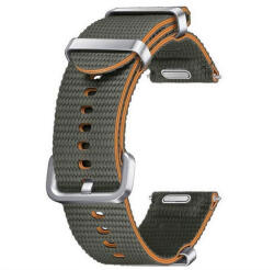 Samsung Galaxy Watch 4 / 5 / 5 Pro / 6 / 7 / FE (40 / 44 / 45mm) / Watch 4 Classic / 6 Classic (42 / 43 / 46mm), textíl pótszíj, S / M méret, állítható, izzadtságátló, vízálló, dupla szíj bújtatóval, sötétzöl