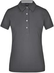 James & Nicholson (Daiber) Elegáns női galléros póló JN969 - Grafitszürke / grafitszürke / fehér | 2XL (1-JN969-1714338)