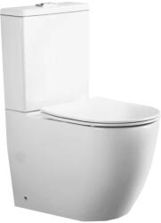 EuroStandard Eros ES OVAL monoblokk WC - perem nélküli - WC ülőkével komplett (8264012E) - globalvivamarket