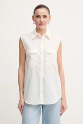 Calvin Klein pamut ing női, galléros, bézs, regular, K20K208224 - bézs 38