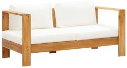 vidaXL Krémfehér tömör akácfa kerti kanapé párnával 140 cm (47273)