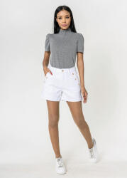 Nina Carter Blugi scurti cu terminatie rasucita P506-10 M7, Alb (P506-10WHITE-40)