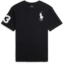 Ralph Lauren gyerek pamut póló fekete, sima, 323832907055 - fekete 136-138