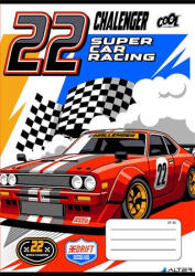 Victoria Füzet, tűzött, A5, kockás, 32 lap, COOL BY VICTORIA "Race cars", "27-32 - alter