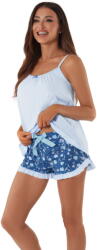 Italian Fashion Pijama dama ITALIAN FASHION TULIP fără mâneci scurt albastru/print: S (AAF-KPZ-TULI-WKND S)