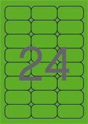 APLI Etikett, 64x33, 9 mm, színes, kerekített sarkú, APLI, neon zöld, 480 etikett/csomag