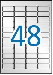 APLI Etikett, 45, 7x21, 2 mm, poliészter, időjárásálló, kerekített sarkú, APLI, ezüst, 960 etikett/csomag