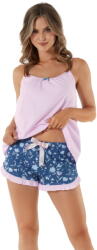 Italian Fashion Pijama dama ITALIAN FASHION TULIP fără mâneci scurt roz/print: L (AAF-KPZ-TULI-WKRD L)