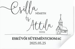 Personal Matrica esküvői süteményes dobozokra - Classic Válasszon mennyiséget: 20 db - 40 db