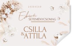 Personal Matrica esküvői süteményes dobozokra - Boho Válasszon mennyiséget: 20 db - 40 db