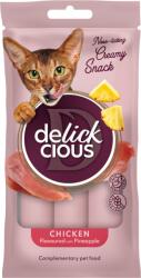 Delickcious Recompense Cremoase pentru Pisici - Pui cu Aromă de Ananas