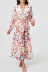 RohBoutique Rochie elegantă de ocazie, florală, midi, cu mâneci din voal - Roh DR4763