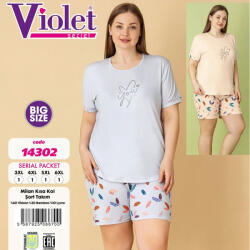 Violet Nagy méretű rövid ujjas rövid gatyás pizsama 6 XL 94029
