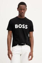 BOSS Orange BOSS pamut póló BOSS CASUAL fekete, nyomott mintás, 50481923 - fekete XXL