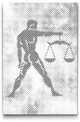  PontPöttyöző - Csillagjegy - Mérleg Méret: 40x60cm, Keretezés: Műanyagtáblával, Szín: Kék