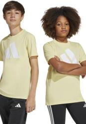 Adidas gyerek pamut póló sárga, nyomott mintás, JC9662 - sárga 128